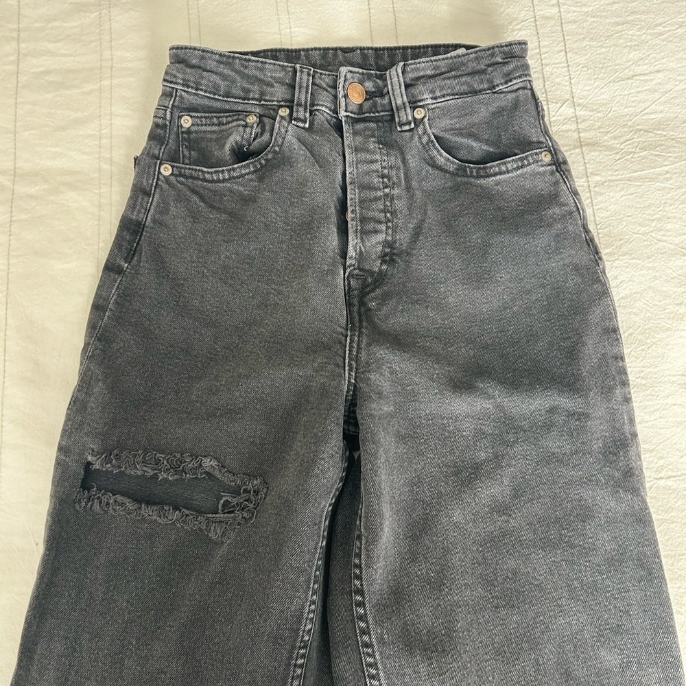 Distressed Black Denim Jeans